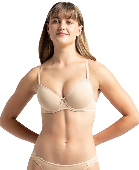Jockey 1245 Women’s Underwired Padded Cotton T-Shirt Bra – Multiway & Detachable Straps